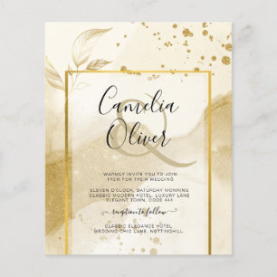 Goldene Perle HOCHZEIT Alkohol-TINTE Abstract Leah Flyer