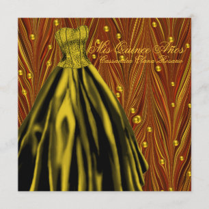 Goldene Perlen Goldenes Kleid Schwarz Rot Gold Qui Einladung