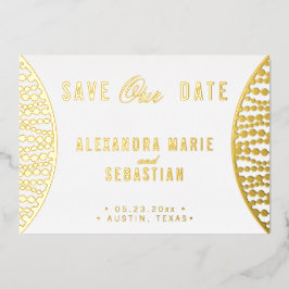 Goldene Perlen Save the Date Gold Folieneinladung