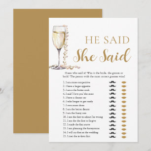 Goldene Perlen und Prosecco Er sagte, Sie sagte Sp Einladung