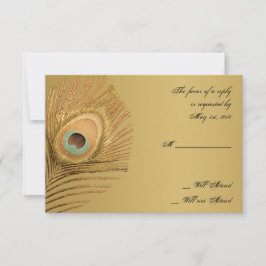 Goldene Pfauenkarte RSVP Karte