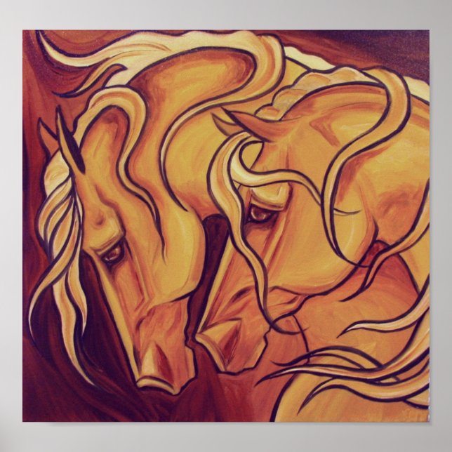 Goldene Pferde Poster (Vorne)