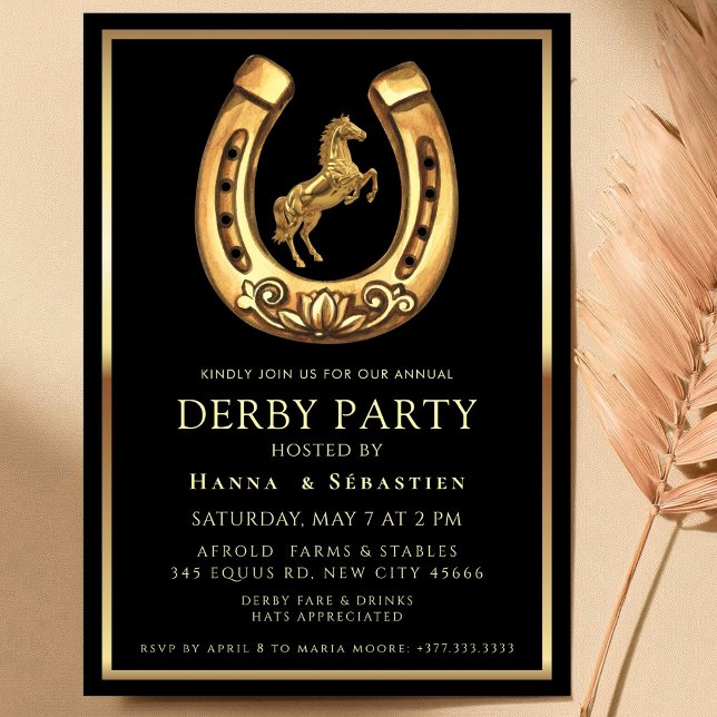 goldene Pferderby-Party Equestrian Einladung (Von Creator hochgeladen)