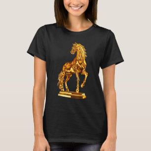 Goldene Pferdeskulptur-Statue 1 T-Shirt