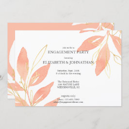 Goldene Pfirsichfarben-Engagement-Partei Einladung