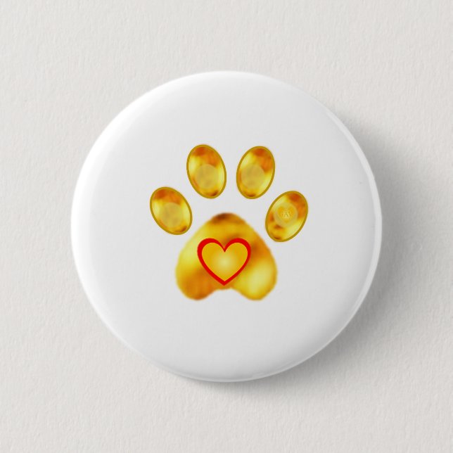 Goldene Pfote Button (Vorderseite)
