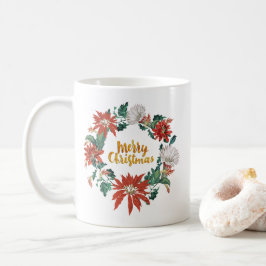 Goldene Pinsel Weihnachtsfeier Blume Kaffeetasse
