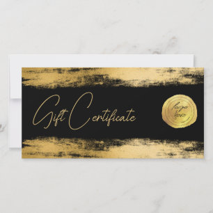 Goldene Pinselfolie Logo-Geschenkgutschein