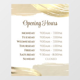 Goldene Pinselstriche Schlaganfälle Öffnungszeiten Fensteraufkleber