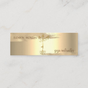 Goldene Pinselstriche, Silhouette für Frauen Mini Visitenkarte