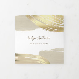 Goldene Pinselstriche Striche Trifold Broschüre