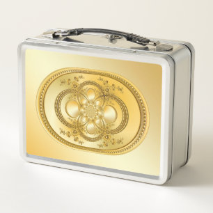 Goldene Platte Metall Brotdose