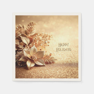 Goldene Poinsettia Serviette