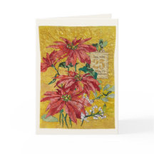Goldene Poinsettie | Leere Fine-Art-Weihnachtskart