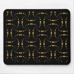 Goldene Polka-Punkte auf schwarz Mousepad