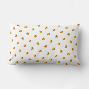 Goldene Polka-Punkte auf Weiß  Lendenkissen