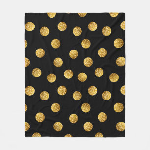 Goldene Polka-Punkte: Funkelnde Nahtlosigkeit. Fleecedecke