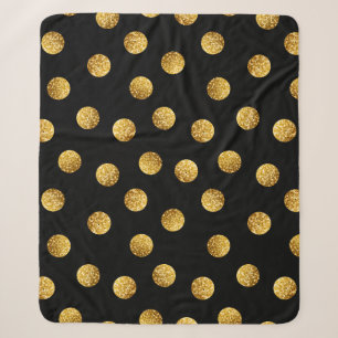 Goldene Polka-Punkte: Funkelnde Nahtlosigkeit. Sherpadecke