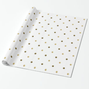 Goldene Polka-Punkte Gold Und Weiß Modernes Design Geschenkpapier