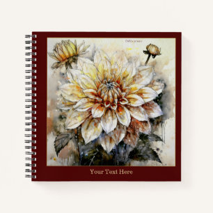Goldene Pracht: Wasserfarben-Dahlia pinnata II  Notizbuch