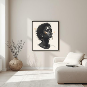 Goldene Präsenz – Moderne Porträtkunst VI Poster