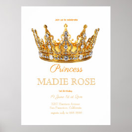 Goldene Prinzessinnenkrone Märchen Geburtstag Poster