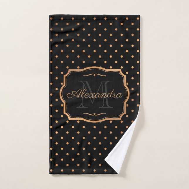 Goldene Punkte Badhandtuch Set (Handtuch)