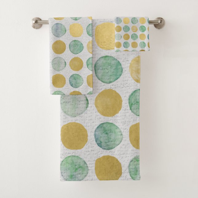 Goldene Punkte Badhandtuch Set (Insitu)