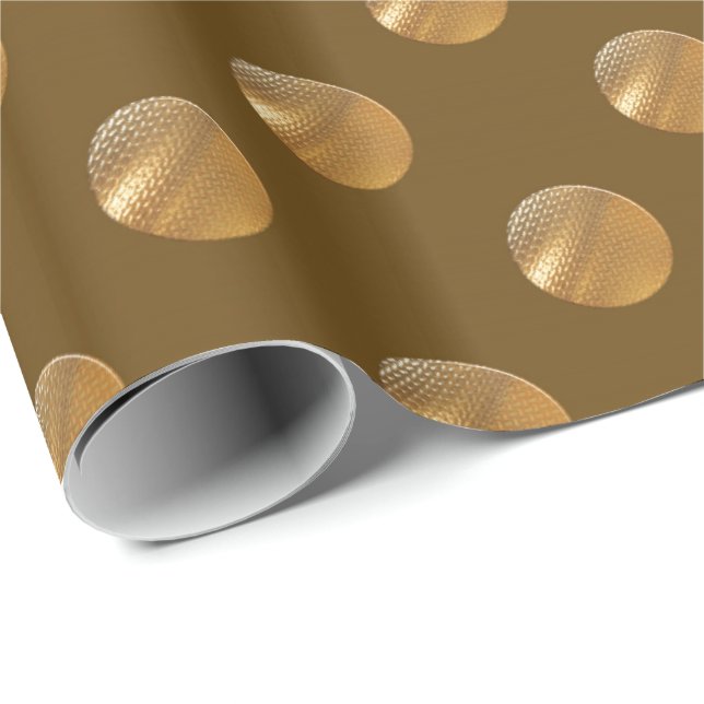 Goldene Punkte der Polkas Geschenkpapier (Rolleneckpunkt)