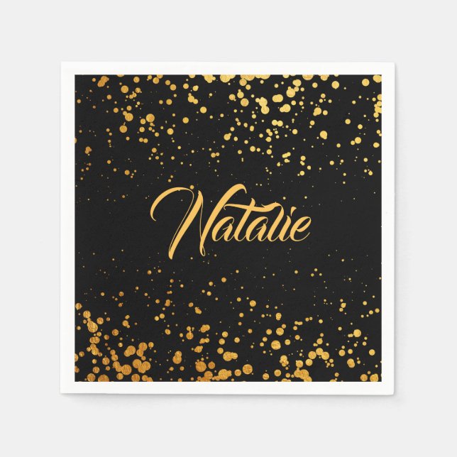 Goldene Punkte Serviette (Vorderseite)