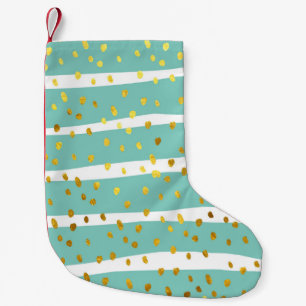 Goldene Punkte und Streifen: Elegantes Muster Kleiner Weihnachtsstrumpf