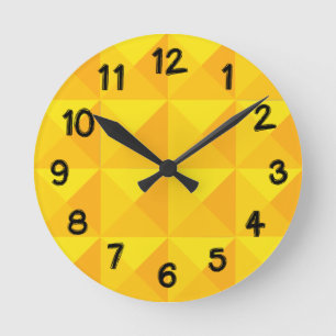 Goldene Pyramiden  Runde Wanduhr