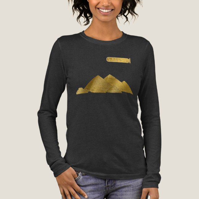 Goldene Pyramiden von Gizeh Tri-Blend Shirt (Vorderseite)
