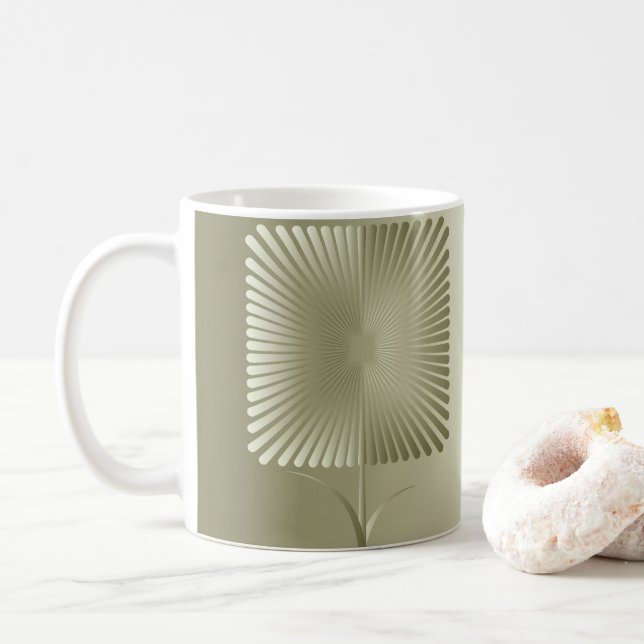 Goldene quadratische Blume Tasse (Mit Donut)