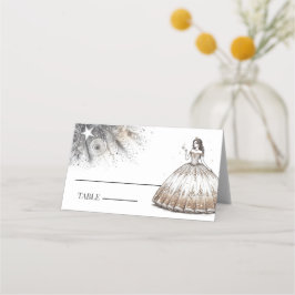Goldene Quinceñera Girl-Platzkarte Platzkarte