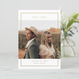 Goldene Rahmen-Foto-Save-the-Date-Hochzeitskarte Save The Date