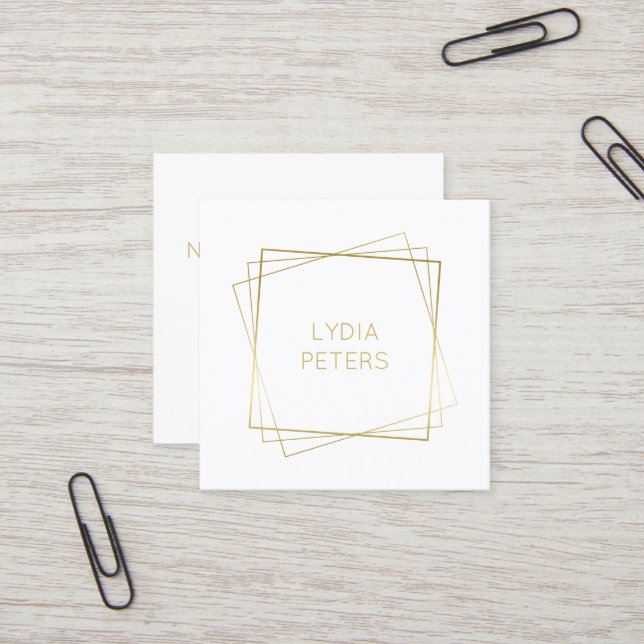 Goldene Rahmen Quadratische Visitenkarte (Vorderseite/Rückseite Beispiel)