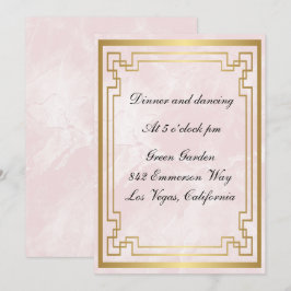 Goldene Rahmen Rosa Marmoraufnahme Einladung