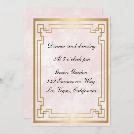 Goldene Rahmen Rosa Marmoraufnahme Einladung