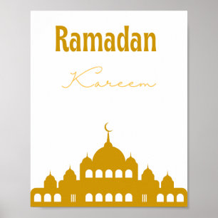 Goldene "Ramadan Kareem" Wandkunst Poster