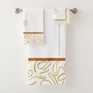 Goldene RAMO- und PAUL-Logo-Fan Badhandtuch Set