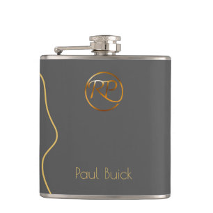 Goldene RAMO- und PAUL-Logo-Fan Flachmann