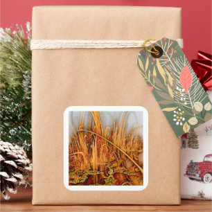 Goldene Reflektionen Quadratischer Aufkleber