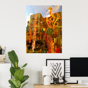 Goldene Reflexionen auf den Straßen von Philadelph Poster