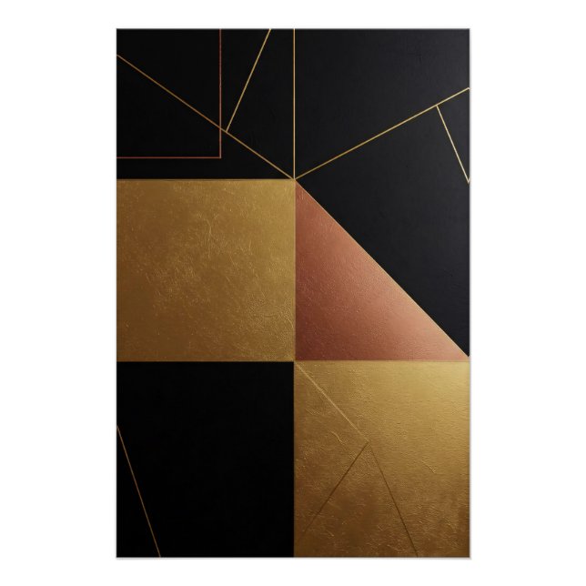 Goldene Reflexionen Geometrie Poster (Vorderseite)