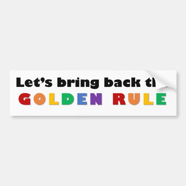 Goldene Regel - Aufkleber Autoaufkleber (Vorne)