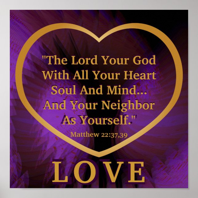 Goldene Regel über Royal Lila Angelic Wings Post. Poster (Vorne)