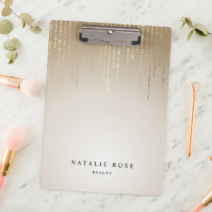 Goldene Regenzeichenbeleuchtung Personalisiert Klemmbrett