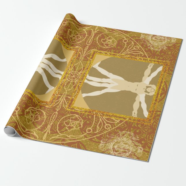 Goldene Renaissance Geschenkpapier (Ungerollt)