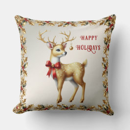 Goldene Rentier Holiday Throw Kissen